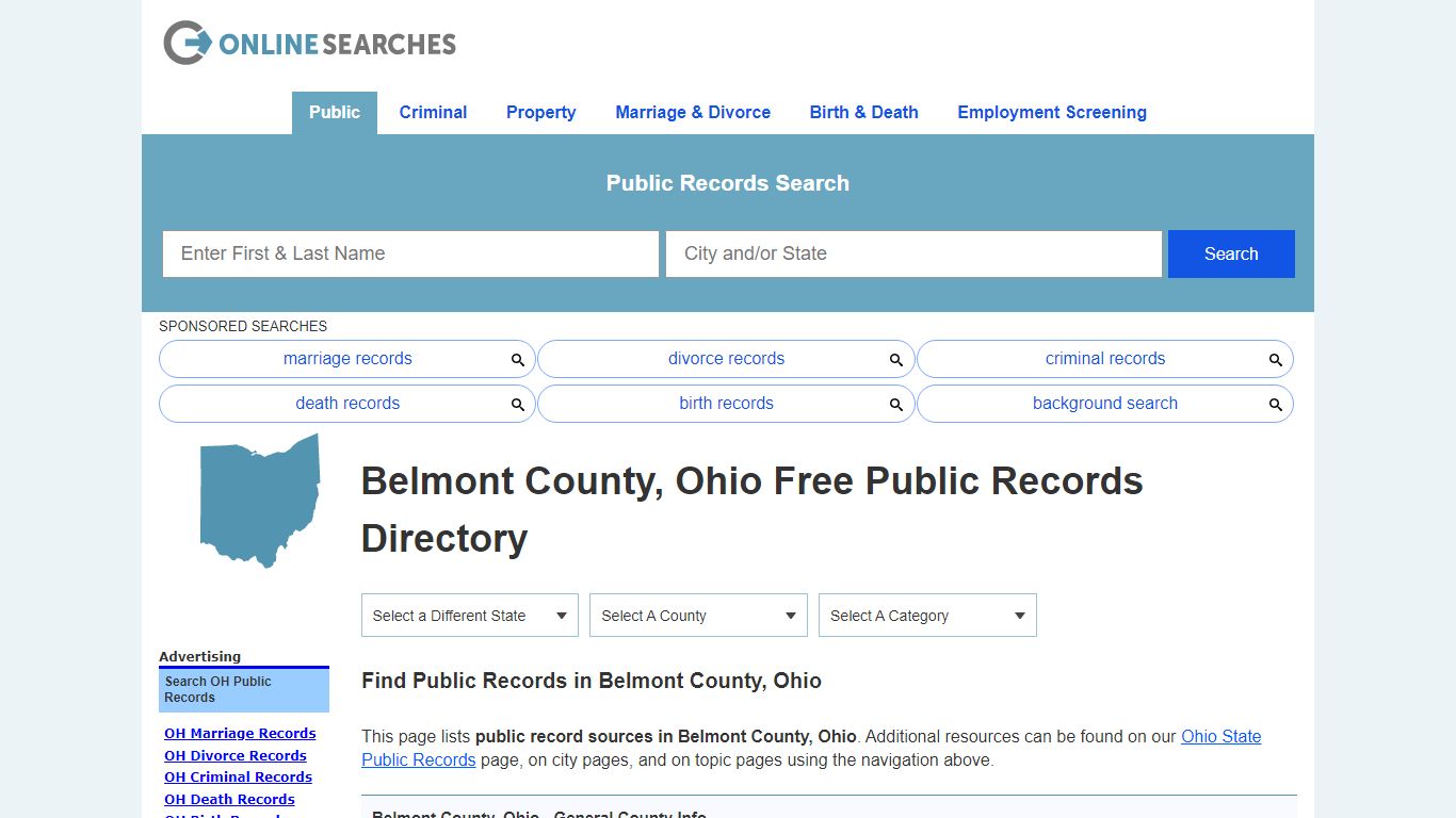 Belmont County, Ohio Public Records Directory
